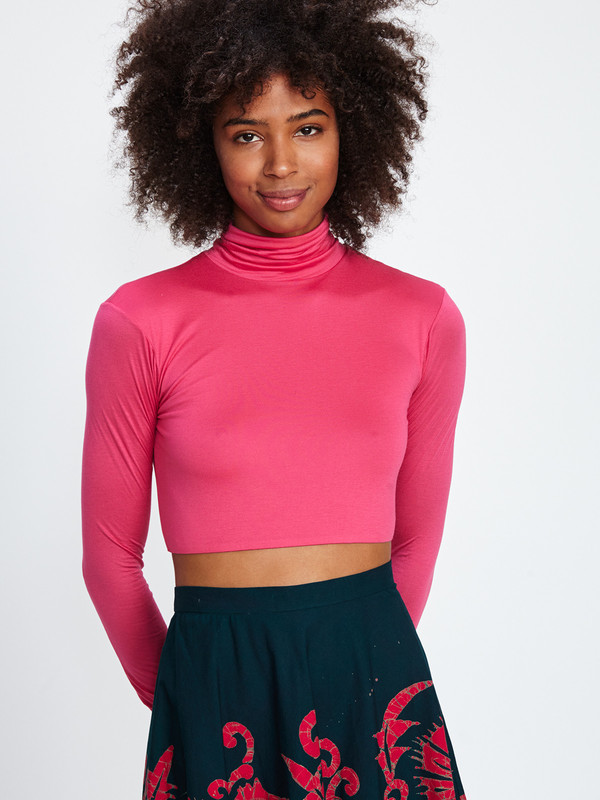WYMANN CROPPED TURTLENECK / FUCHSIA WYMANN CROPPED TURTLENECK / FUCHSIA