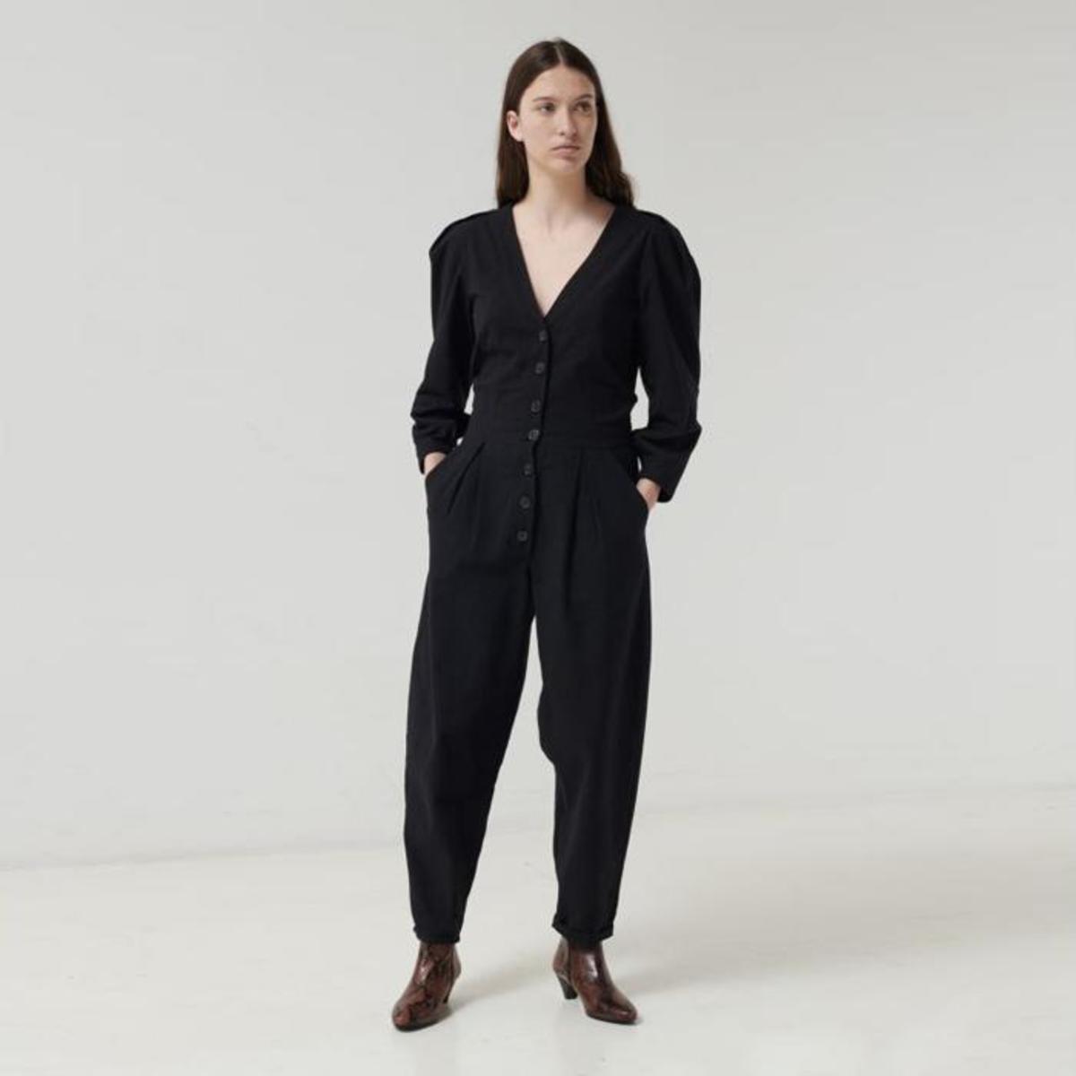 black sleeved jumpsuit