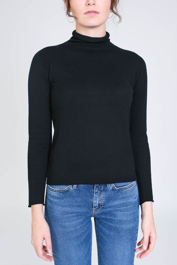 Evam Eva Cotton cashmere turtleneck in black Evam Eva Cotton cashmere turtleneck in black