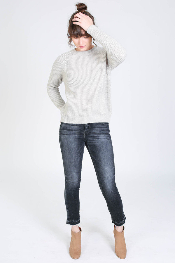 Evam Eva Wool cashmere raglan pullover in antique white Evam Eva Wool cashmere raglan pullover in antique white