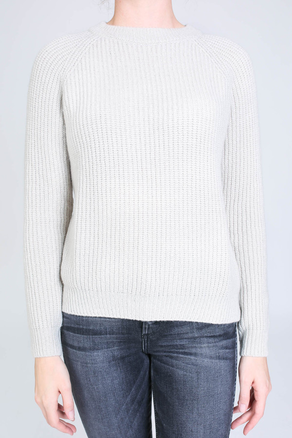 Evam Eva Wool cashmere raglan pullover in antique white Evam Eva Wool cashmere raglan pullover in antique white