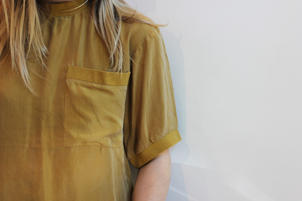 Hey Jude Mustard Silk Tee Hey Jude Mustard Silk Tee