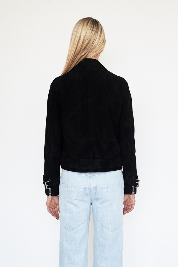 Sandy Liang Suede Delancey Motorcycle Jacket Sandy Liang Suede Delancey Motorcycle Jacket