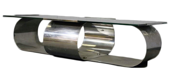 Chrome + Glass Coffee Table by Francois Monnet Chrome + Glass Coffee Table by Francois Monnet