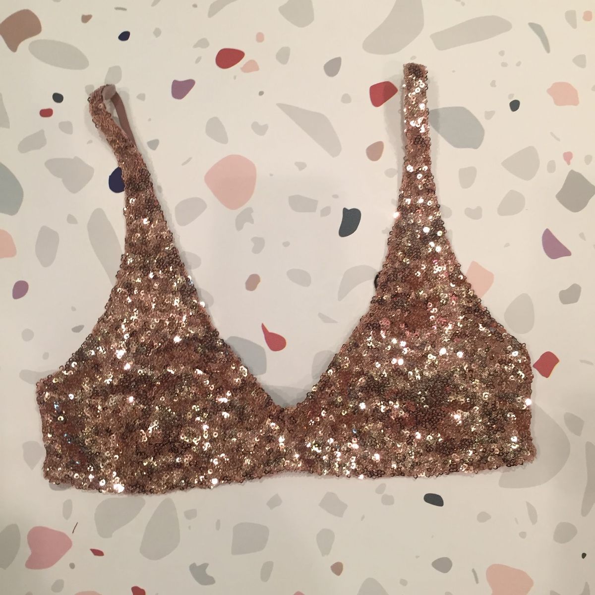 rose gold sequin bralette