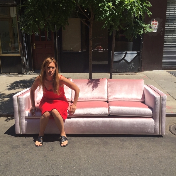Milo Baughman Chrome & Velvet Sofa Milo Baughman Chrome & Velvet Sofa