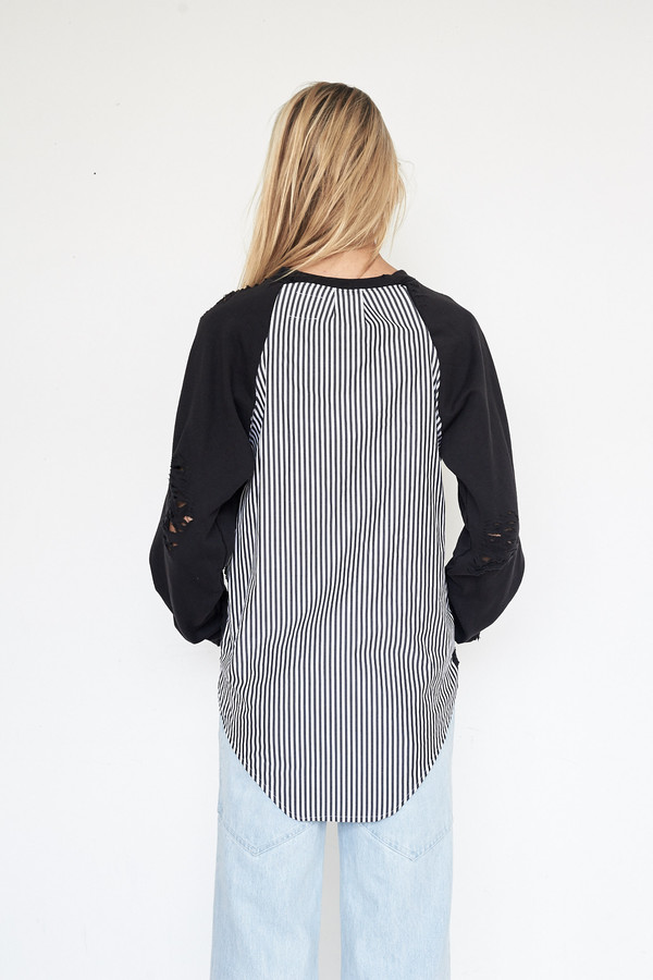 Lyz Olko Cotton L/S Crewneck - Black Stripe Lyz Olko Cotton L/S Crewneck - Black Stripe