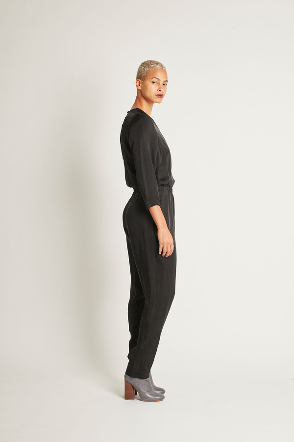 H. Fredriksson Nico Jumpsuit in Black Cupro H. Fredriksson Nico Jumpsuit in Black Cupro