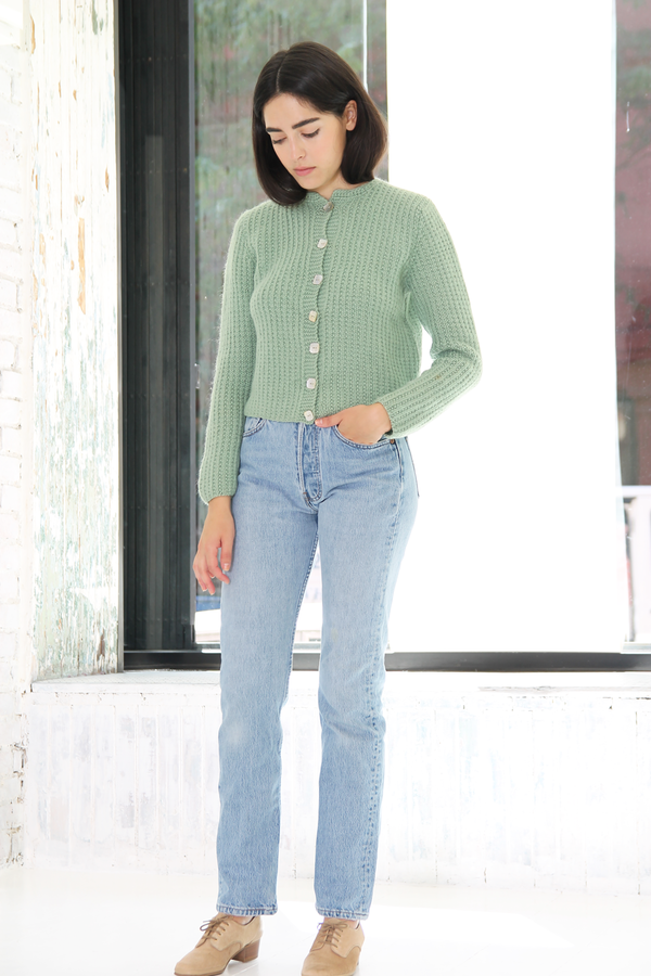 DUO NYC Vintage Cropped Knit Cardigan DUO NYC Vintage Cropped Knit Cardigan
