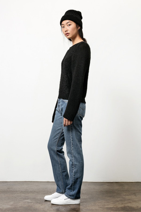 Osei-Duro Boucle Pullover Sweater in Black Osei-Duro Boucle Pullover Sweater in Black