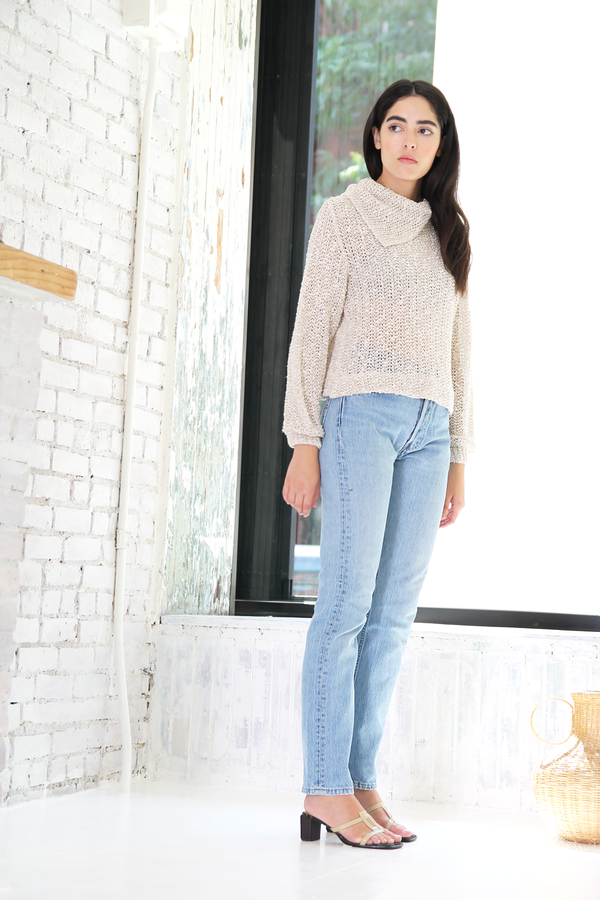 DUO NYC Vintage Linen Cowl Neck Sweater DUO NYC Vintage Linen Cowl Neck Sweater