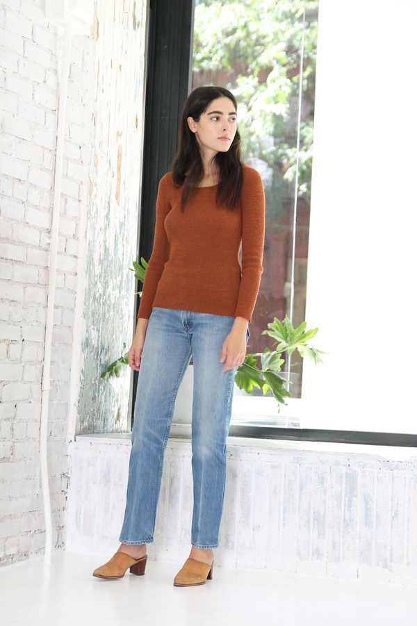 DUO NYC Vintage Ribbed Rust Sweater DUO NYC Vintage Ribbed Rust Sweater