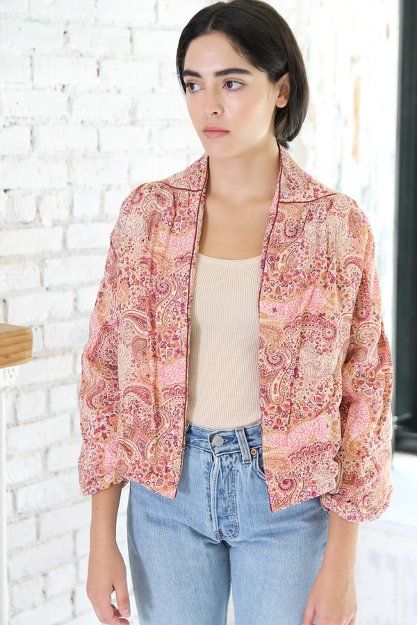 DUO NYC Vintage Silk Cropped Jacket DUO NYC Vintage Silk Cropped Jacket
