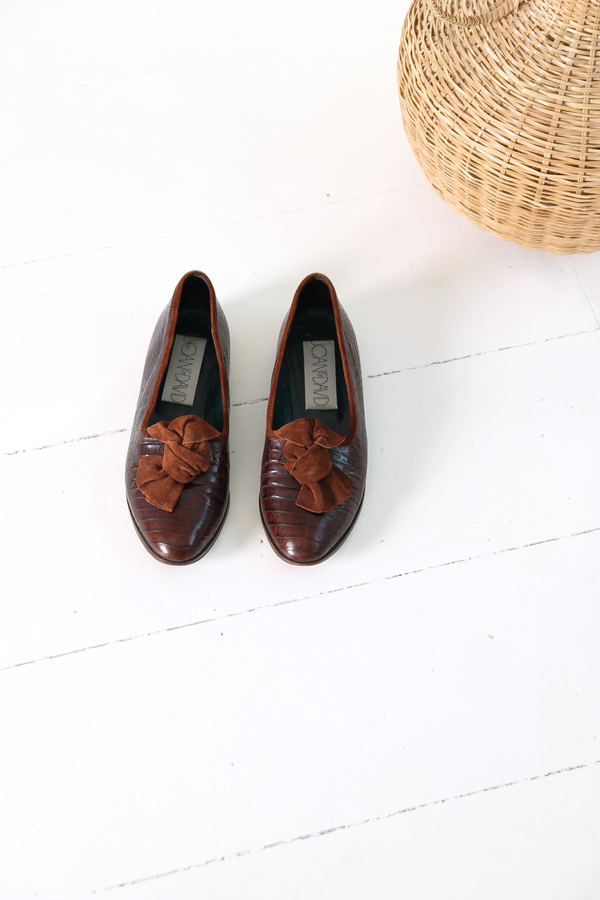 DUO NYC Vintage Reptile Embossed Flats DUO NYC Vintage Reptile Embossed Flats