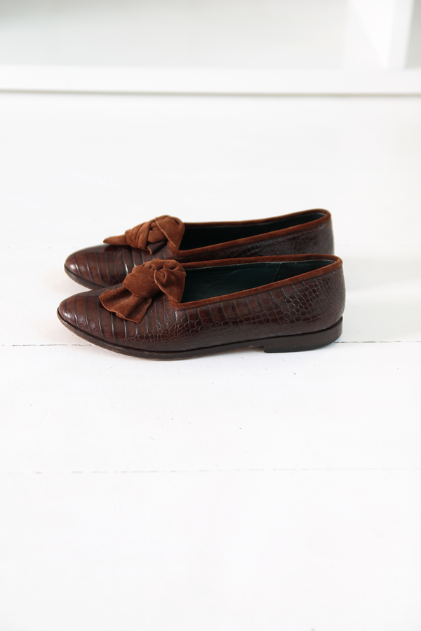 DUO NYC Vintage Reptile Embossed Flats DUO NYC Vintage Reptile Embossed Flats