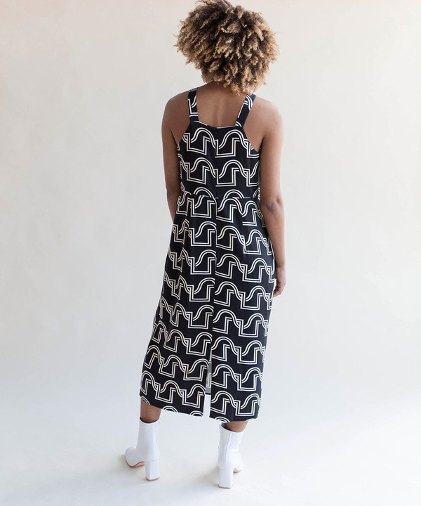Dusen Dusen Black Duo Weave High Neck Dress Dusen Dusen Black Duo Weave High Neck Dress