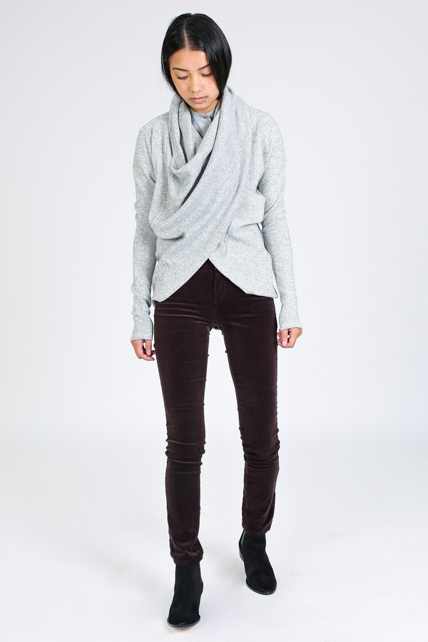 Ursa Minor Tabard cardigan in oatmeal stripe Ursa Minor Tabard cardigan in oatmeal stripe