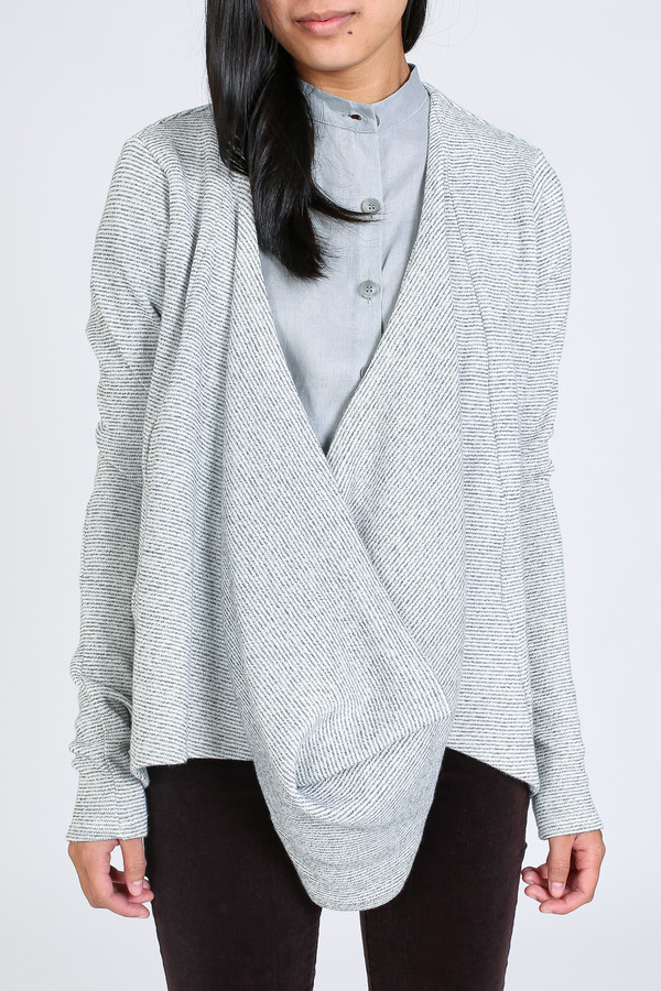 Ursa Minor Tabard cardigan in oatmeal stripe Ursa Minor Tabard cardigan in oatmeal stripe