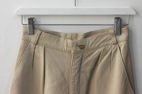 Hey Jude Vintage Cream Leather Trousers Hey Jude Vintage Cream Leather Trousers