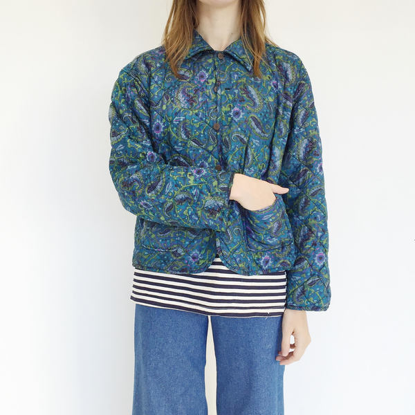 Johan Vintage Quilted Reversible Silk Jacket Johan Vintage Quilted Reversible Silk Jacket