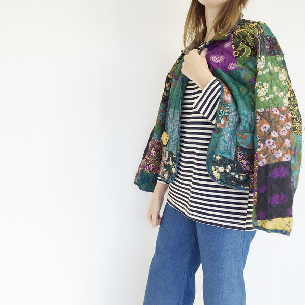Johan Vintage Quilted Reversible Silk Jacket Johan Vintage Quilted Reversible Silk Jacket