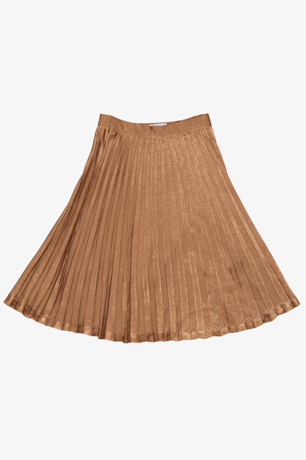 AMONG SEOUL Metallic Fan Skirt- Mustard AMONG SEOUL Metallic Fan Skirt- Mustard