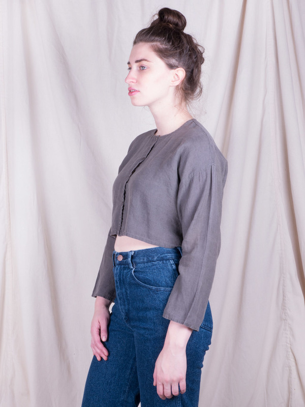 DUO NYC Vintage Linen Cropped Buttondown DUO NYC Vintage Linen Cropped Buttondown