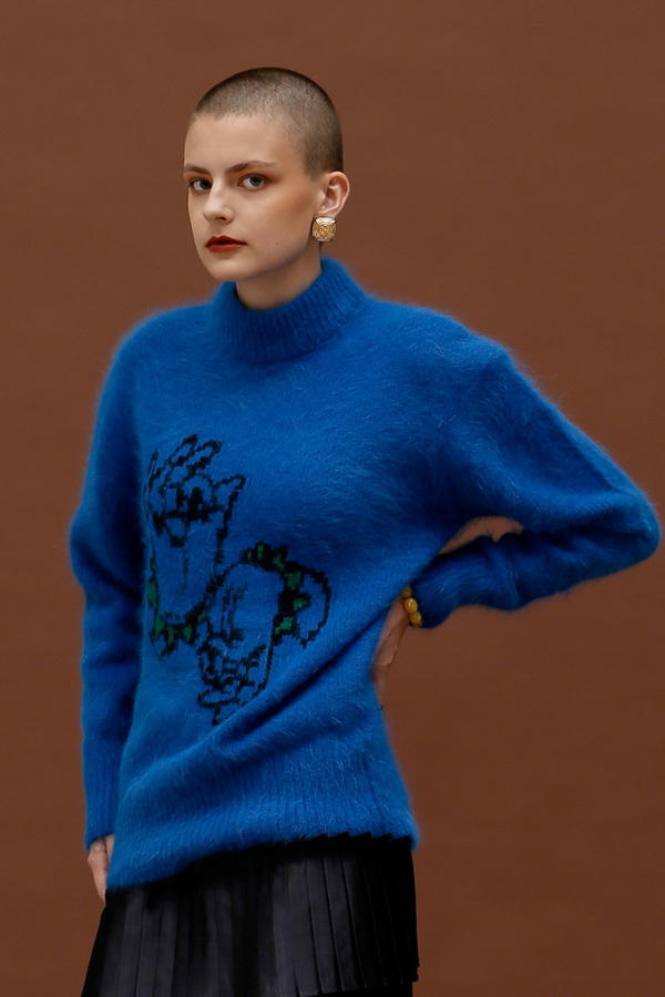 ROCKET LUNCH Nirvana Hands Oversized Knit- Blue ROCKET LUNCH Nirvana Hands Oversized Knit- Blue