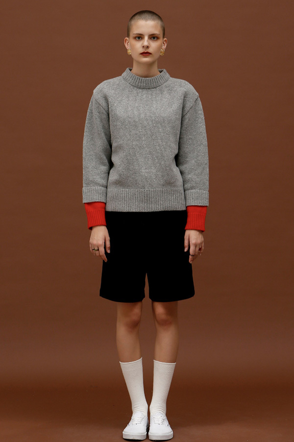ROCKET LUNCH Double Sleeve Knit- Grey ROCKET LUNCH Double Sleeve Knit- Grey