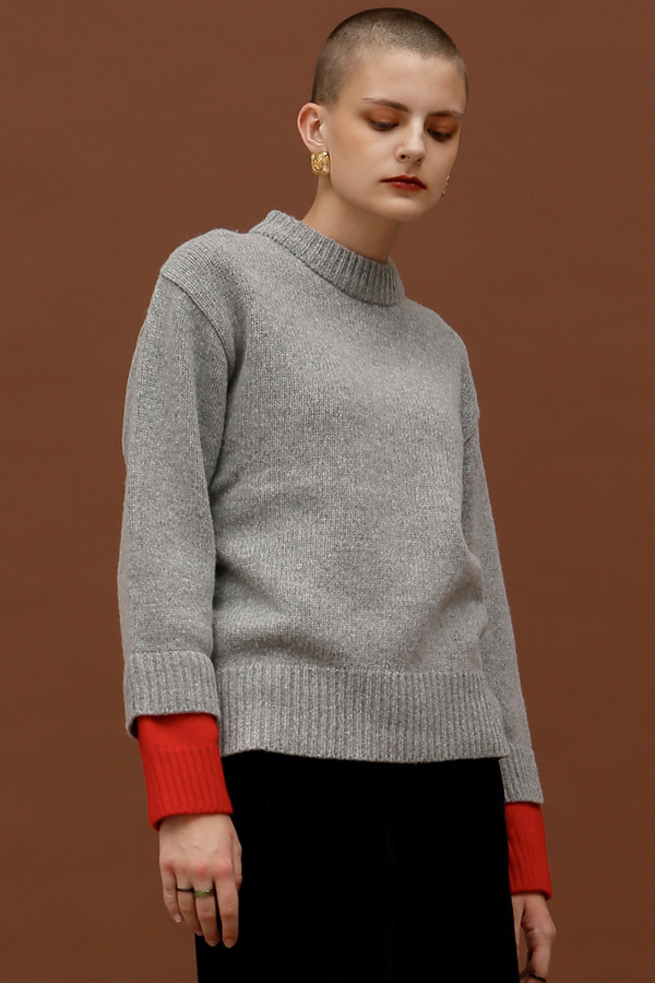 ROCKET LUNCH Double Sleeve Knit- Grey ROCKET LUNCH Double Sleeve Knit- Grey