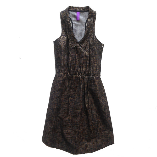Josiane Perron R01PE15 Hatched Black Dress Josiane Perron R01PE15 Hatched Black Dress