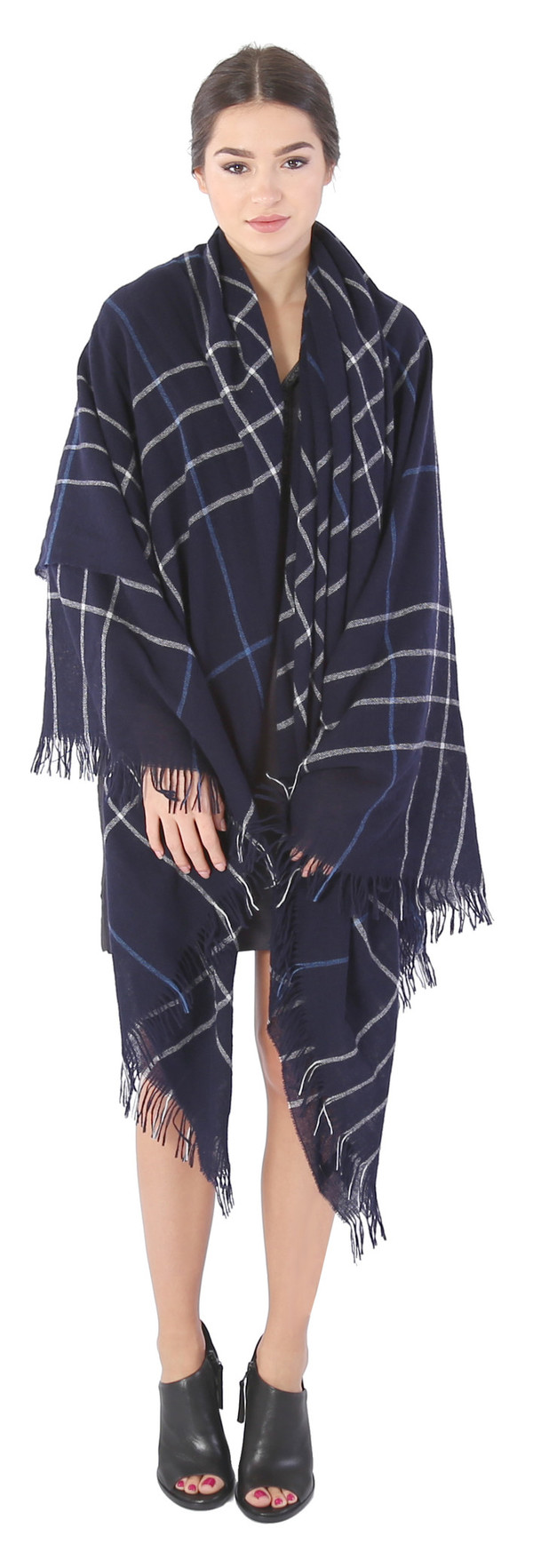 Rag & Bone Windowpane Check Scarf in Salute Rag & Bone Windowpane Check Scarf in Salute