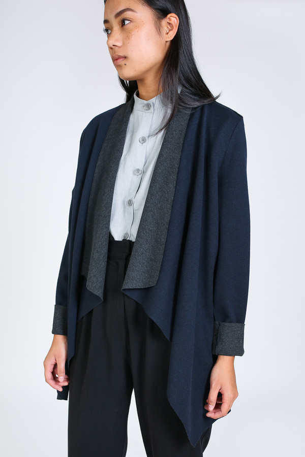 Majestic Waterfall cardigan in marine/anthracite Majestic Waterfall cardigan in marine/anthracite