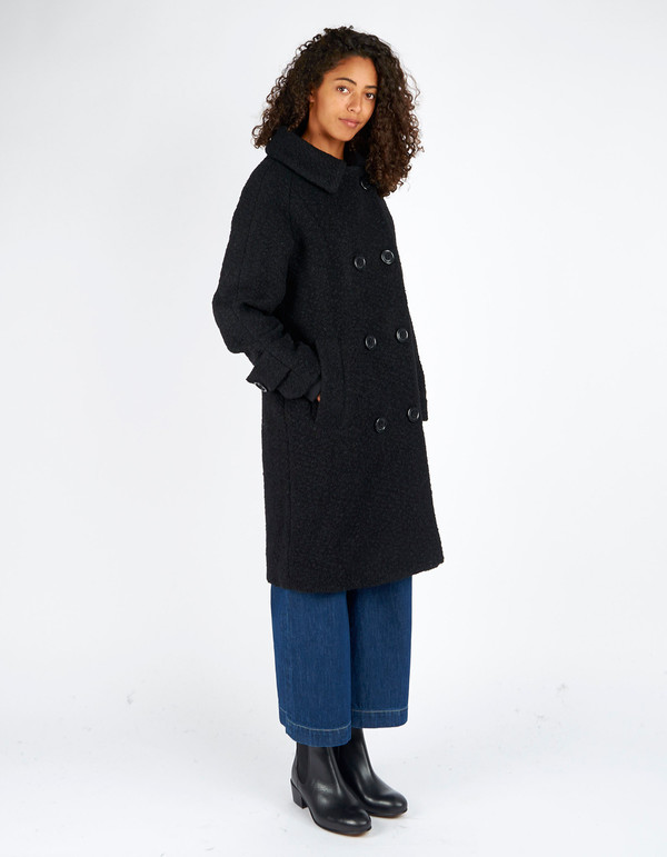 Ganni Fenn Double Breasted Coat Black Ganni Fenn Double Breasted Coat Black