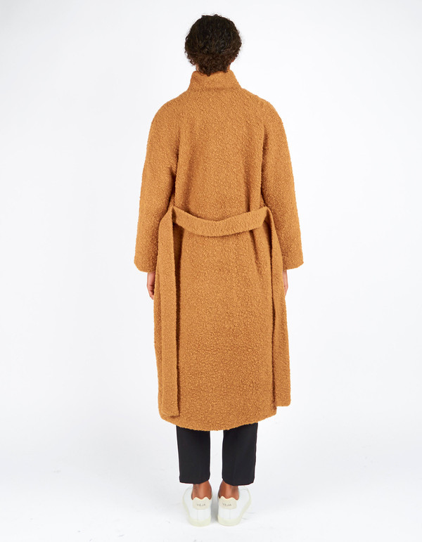 Ganni Fenn Long Wrap Coat Tobacco Brown Ganni Fenn Long Wrap Coat Tobacco Brown