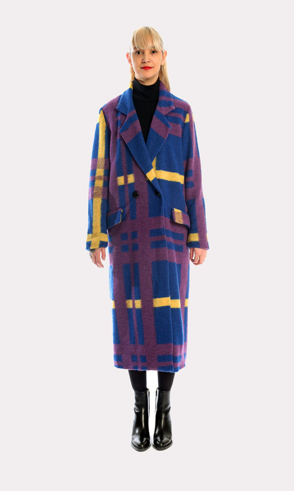 Kurt Lyle Veronique Double Breasted Coat in Oslo Plaid Kurt Lyle Veronique Double Breasted Coat in Oslo Plaid