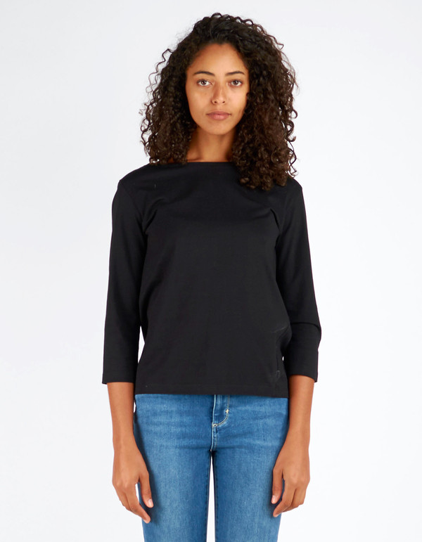 Kowtow Building Block Boat Neck Top Black Kowtow Building Block Boat Neck Top Black