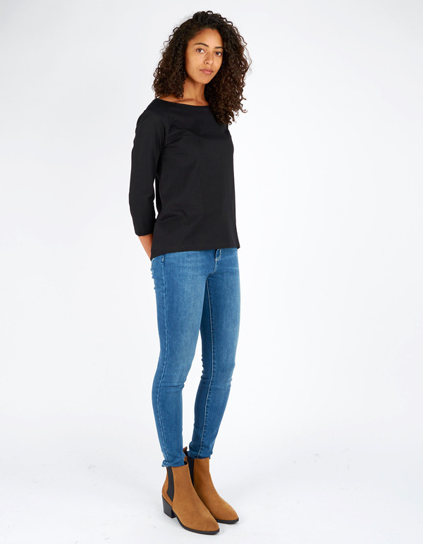 Kowtow Building Block Boat Neck Top Black Kowtow Building Block Boat Neck Top Black