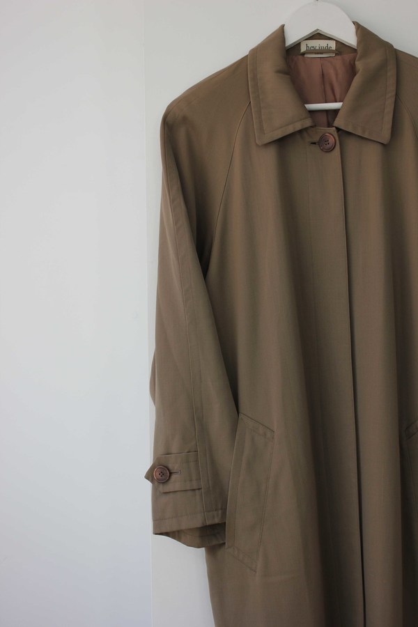 Hey Jude Vintage Taupe Wool Trench Hey Jude Vintage Taupe Wool Trench
