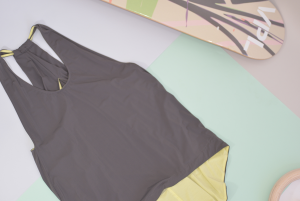 Exertion Tank: Grey (lined with lemon lime inside the hem) Exertion Tank: Grey (lined with lemon lime inside the hem)