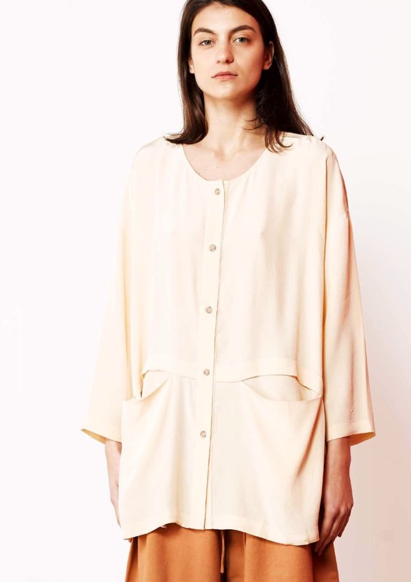 Revisited Matters Cropped Raincoat Cream Revisited Matters Cropped Raincoat Cream