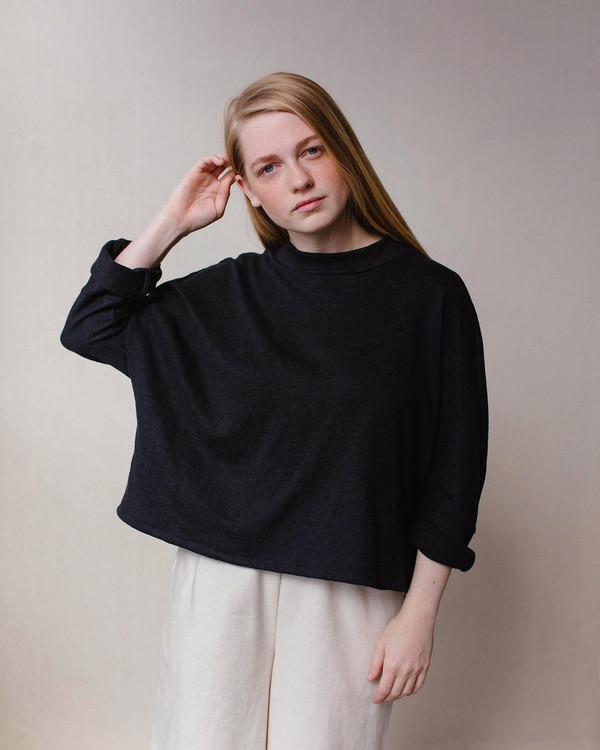 Open Air Museum Wide Mock Neck - Black Open Air Museum Wide Mock Neck - Black