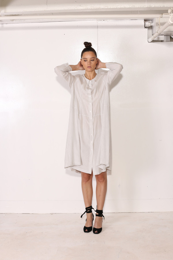 Intentionally Blank FESCUE DRESS Grey Stripe Intentionally Blank FESCUE DRESS Grey Stripe