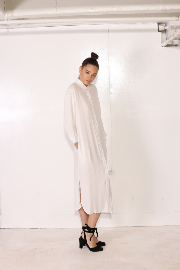 Intentionally Blank LANDIS SHIRT DRESS White Intentionally Blank LANDIS SHIRT DRESS White