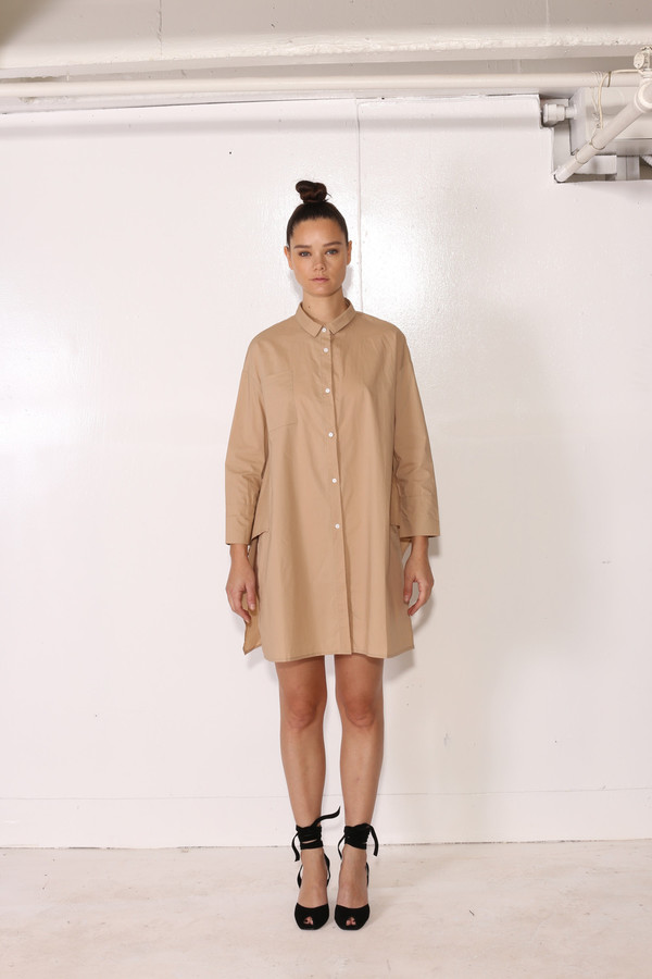 Intentionally Blank ZINNIA SHIRT DRESS Khaki Intentionally Blank ZINNIA SHIRT DRESS Khaki