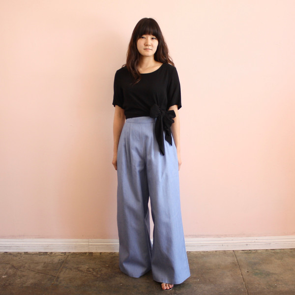 Sechung tie tee - black crepe Sechung tie tee - black crepe