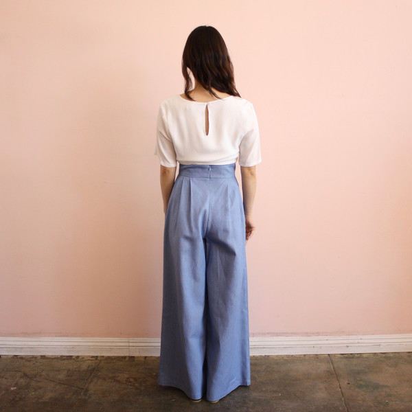 Sechung tie tee - white crepe Sechung tie tee - white crepe