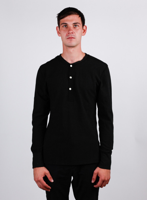 Homespun Standard Henley Charcoal Homespun Standard Henley Charcoal