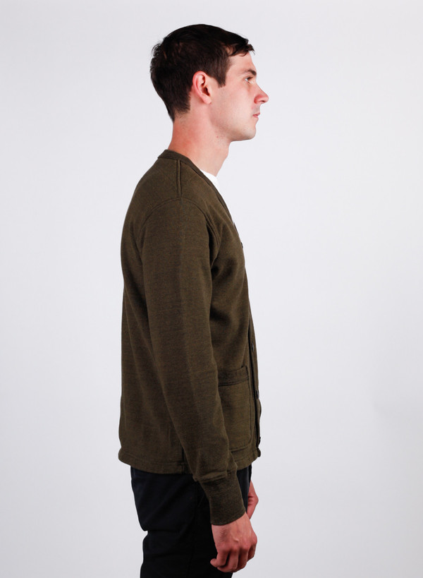 Men's National Athletic Goods Varsity Cardigan Olive Men's National Athletic Goods Varsity Cardigan Olive