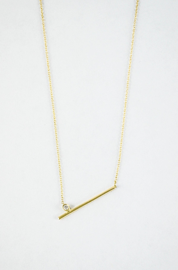 Still House 14K Gold White Diamond Livi Necklace Still House 14K Gold White Diamond Livi Necklace